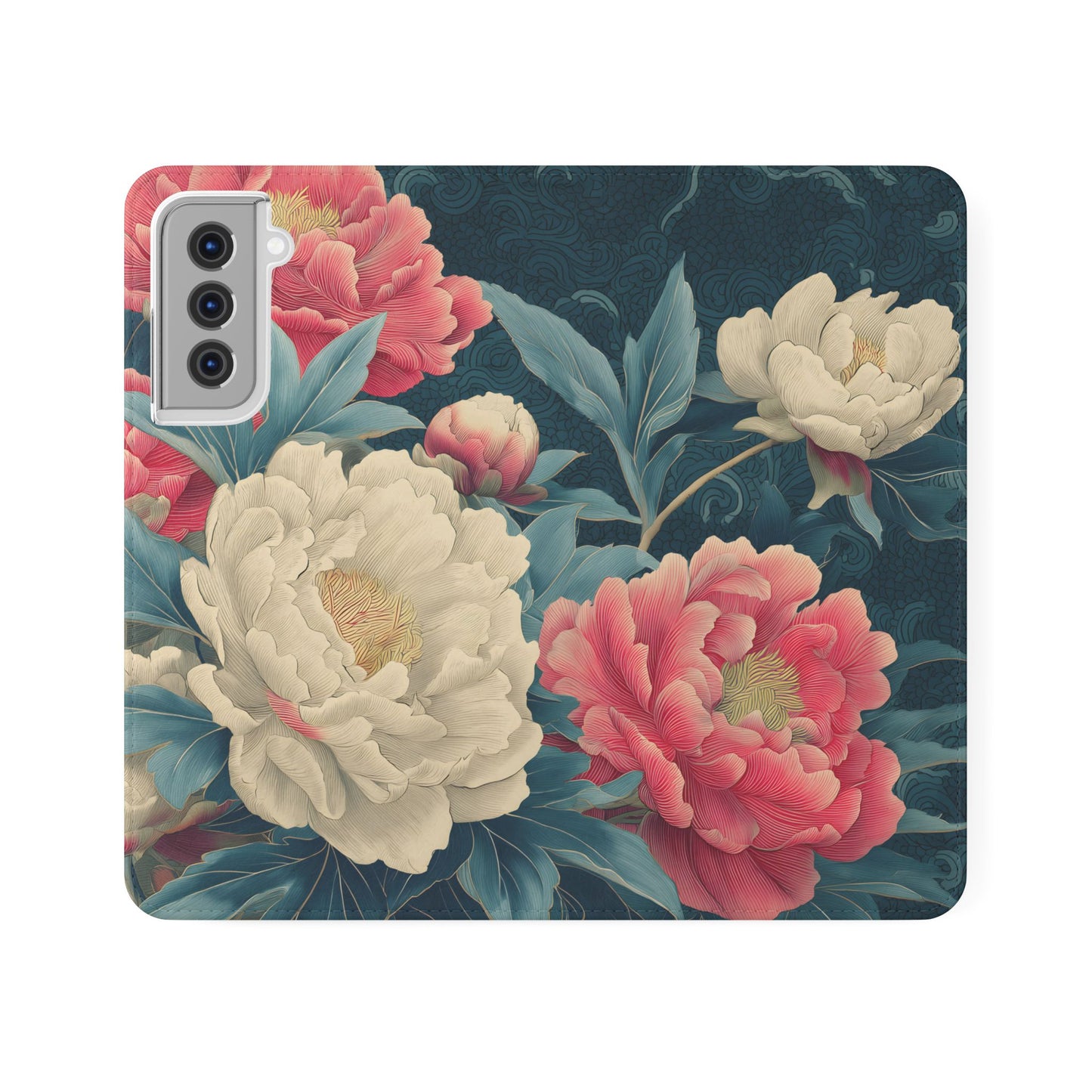 Floral Whispers – Vegan Leather Flip Samsung Case