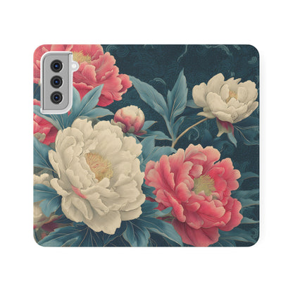 Floral Whispers – Vegan Leather Flip Samsung Case