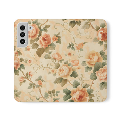 Vintage Bloom – Vegan Leather Wallet Samsung Case