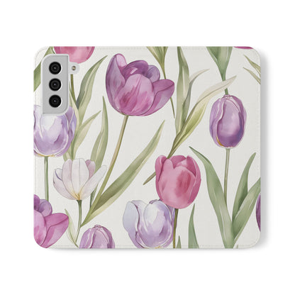 Tulip Serenade – Vegan Leather Wallet Samsung Case