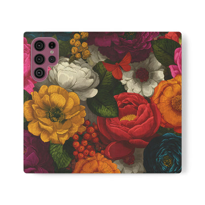 Midnight Bloom – Samsung Vegan Leather Flip Phone Case