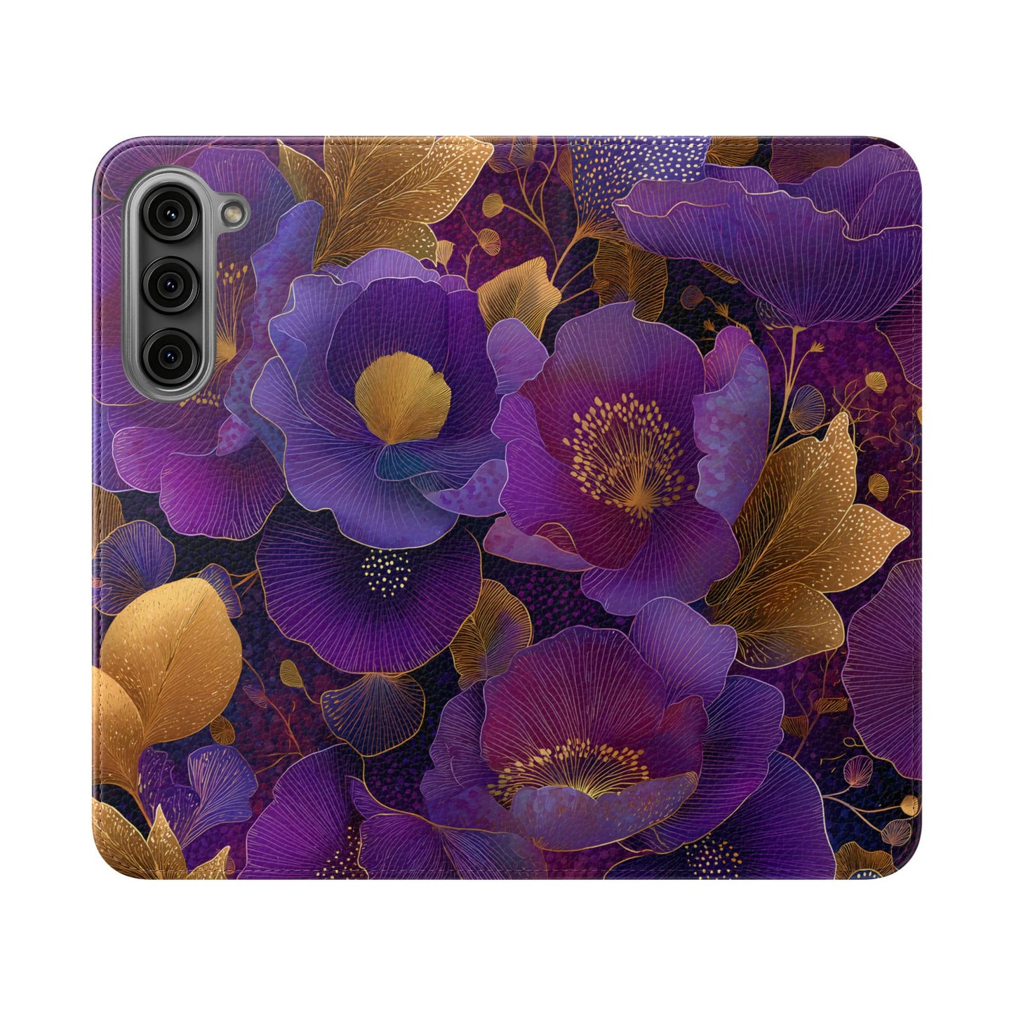 Imperial Petals – Vegan Leather Samsung Flip Phone Case