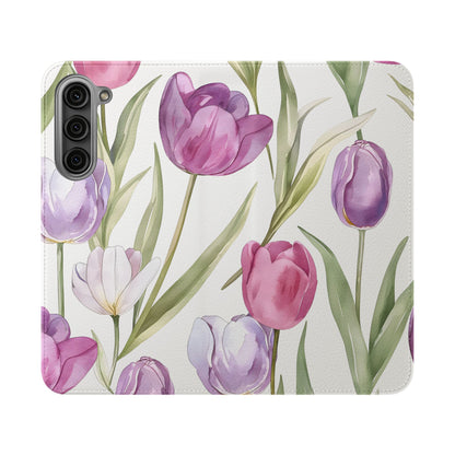 Tulip Serenade – Vegan Leather Wallet Samsung Case