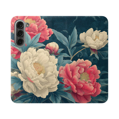 Floral Whispers – Vegan Leather Flip Samsung Case