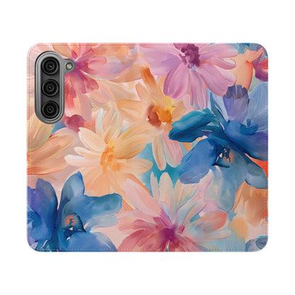 Radiant Bloom – Vegan Leather Wallet Samsung Case