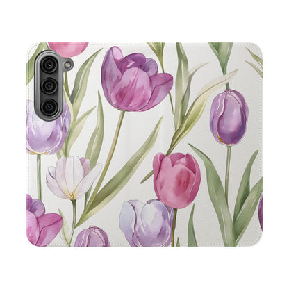 Tulip Serenade – Vegan Leather Wallet Samsung Case