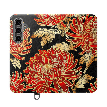 Ember Petals – Vegan Leather Wallet Samsung Case