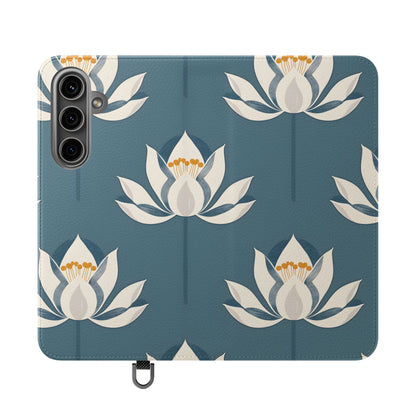 Lotus Serenity – Vegan Leather Wallet Samsung Case