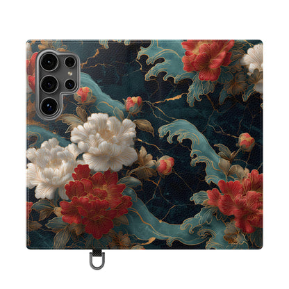 Crimson Tides – Vegan Leather Samsung Flip Case