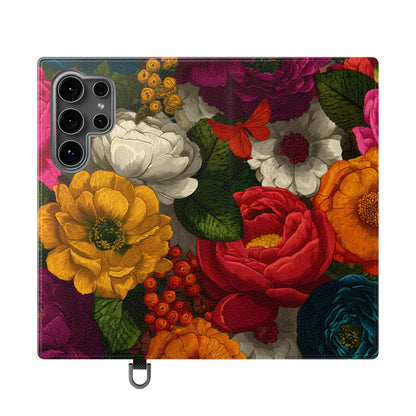 Midnight Bloom – Samsung Vegan Leather Flip Phone Case