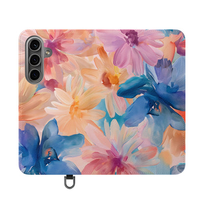 Radiant Bloom – Vegan Leather Wallet Samsung Case