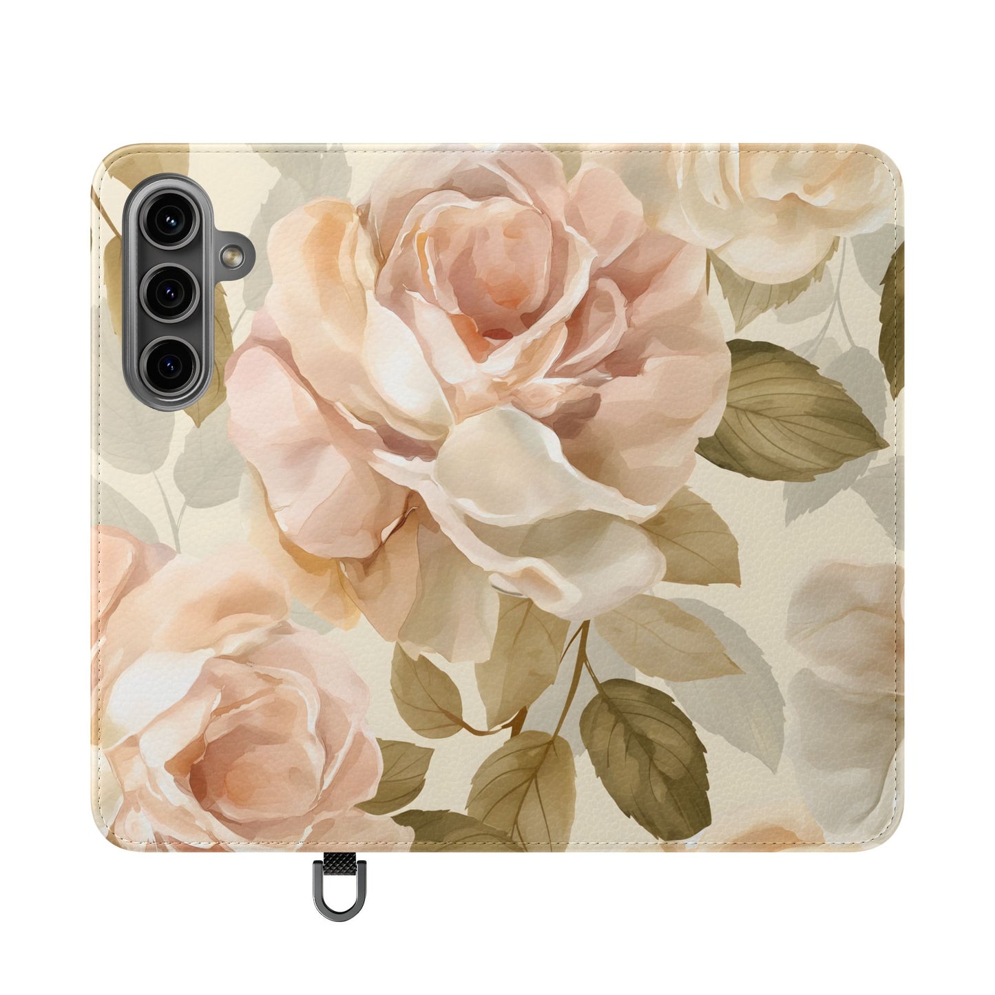 Soft Rose Elegance – Vegan Leather Wallet Samsung Case