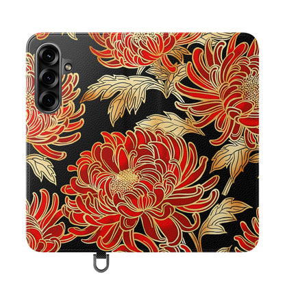 Ember Petals – Vegan Leather Wallet Samsung Case