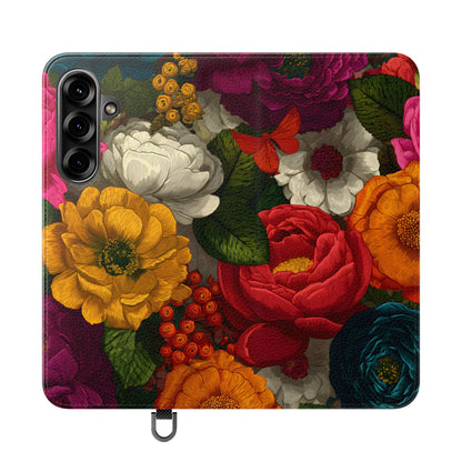 Midnight Bloom – Samsung Vegan Leather Flip Phone Case