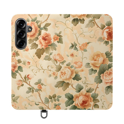 Vintage Bloom – Vegan Leather Wallet Samsung Case