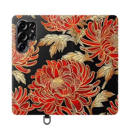 Ember Petals – Vegan Leather Wallet Samsung Case