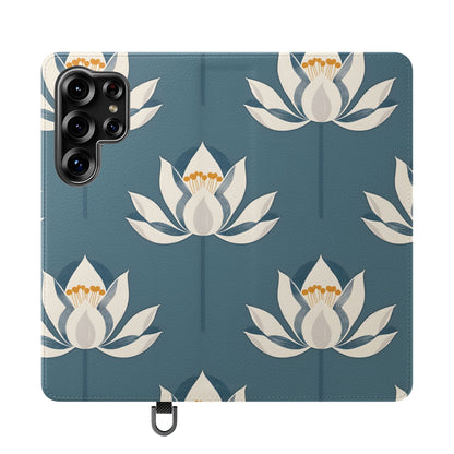 Lotus Serenity – Vegan Leather Wallet Samsung Case