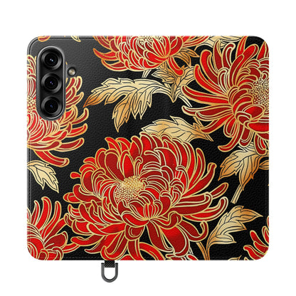Ember Petals – Vegan Leather Wallet Samsung Case