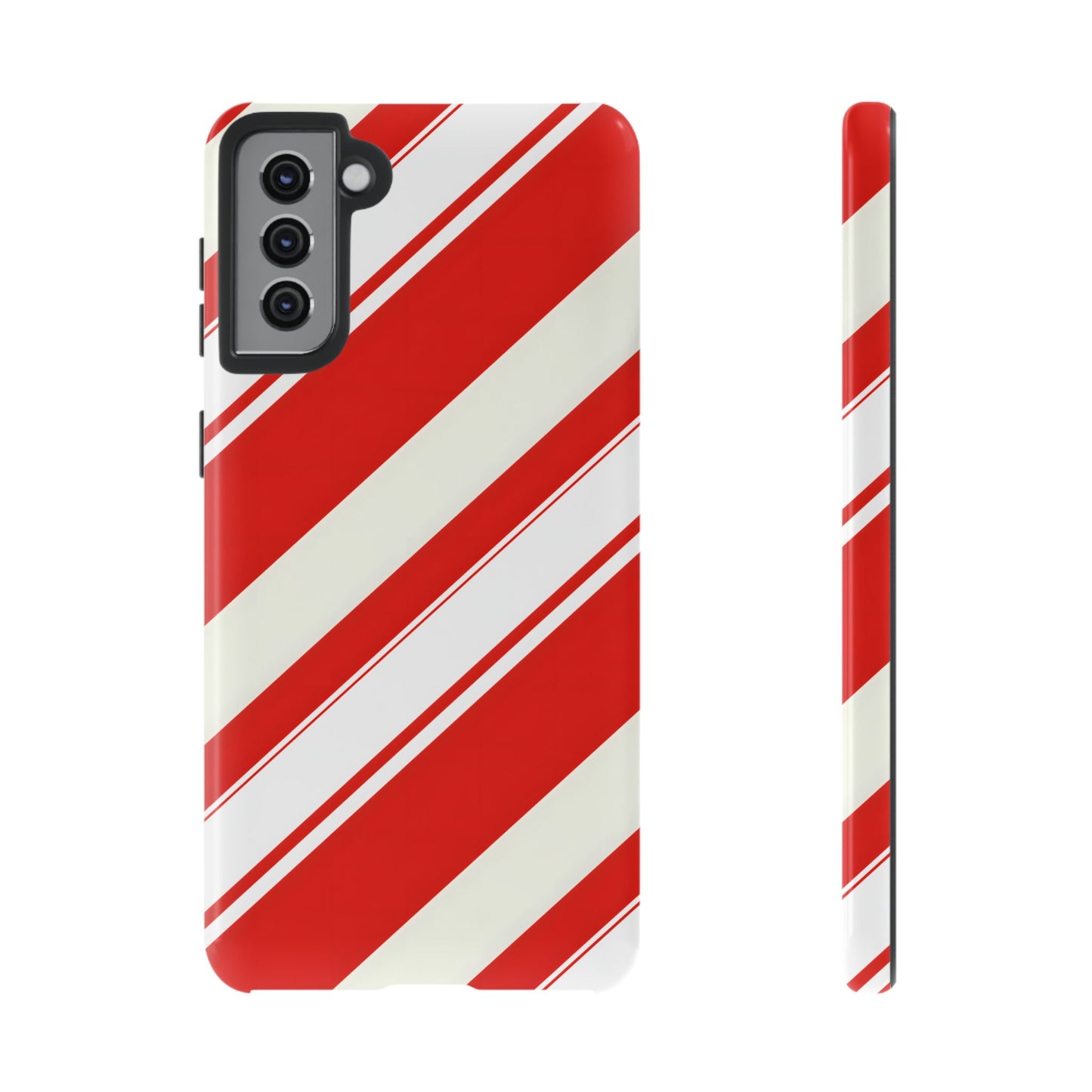 Crimson Holiday Stripes – Tough Glossy Samsung Galaxy Case