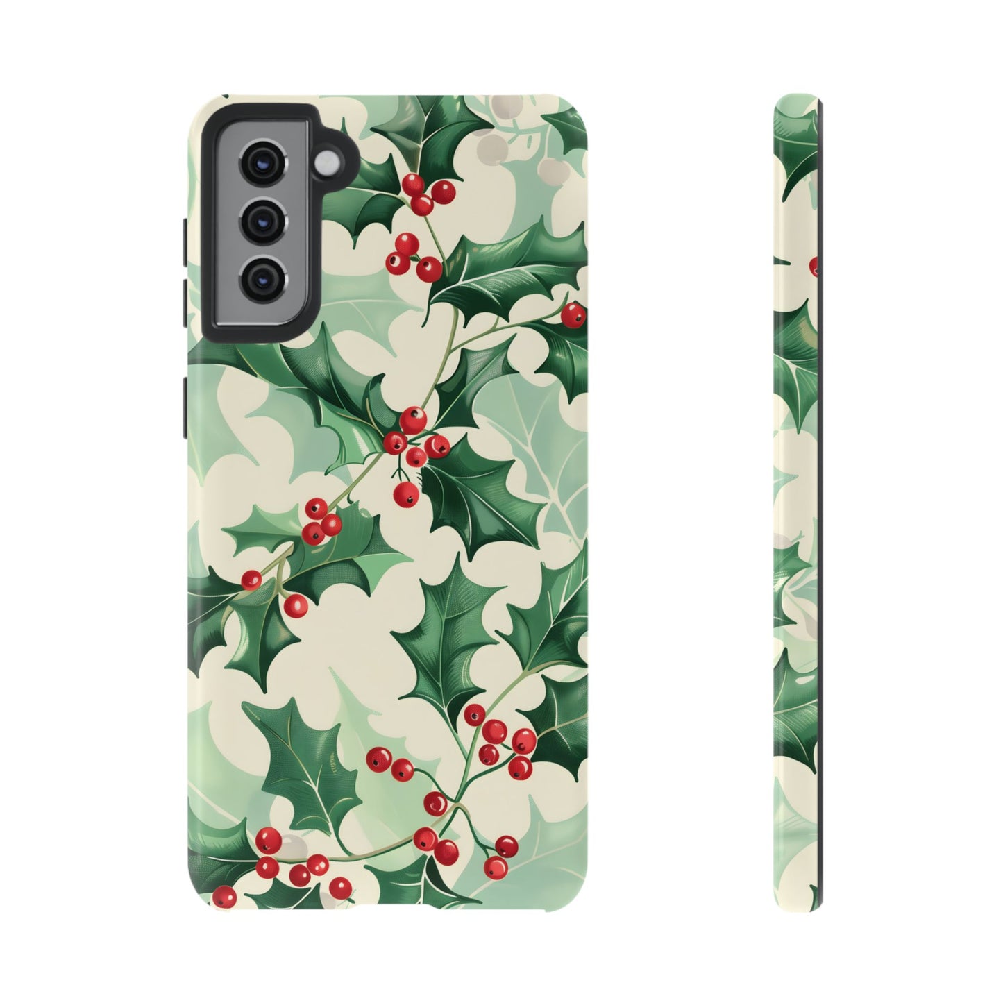 Winter Holly Charm – Tough Glossy Samsung Galaxy Case