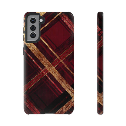 Crimson Luxe Plaid – Tough Glossy Samsung Galaxy Case