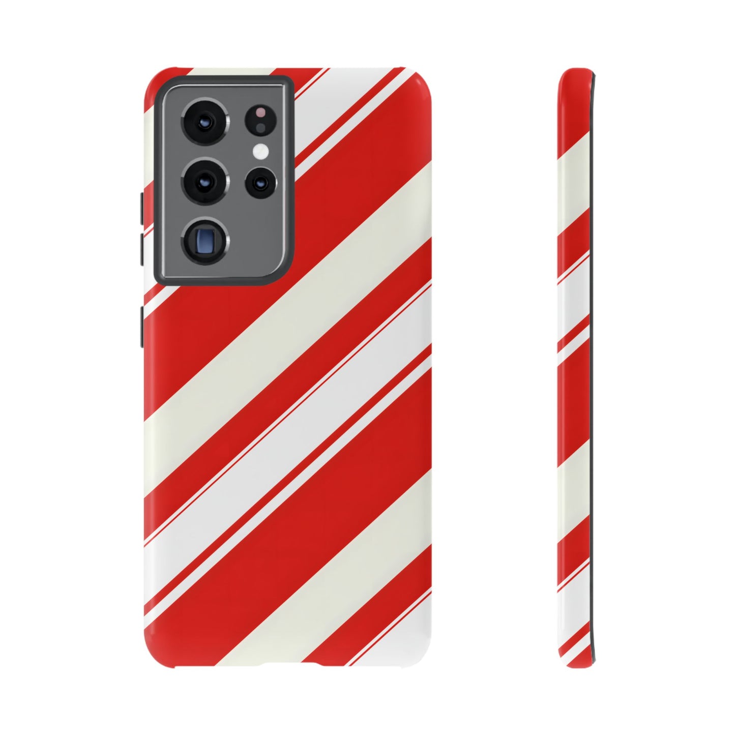 Crimson Holiday Stripes – Tough Glossy Samsung Galaxy Case