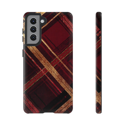 Crimson Luxe Plaid – Tough Glossy Samsung Galaxy Case