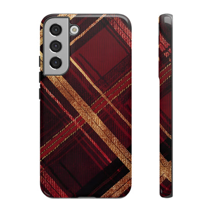 Crimson Luxe Plaid – Tough Glossy Samsung Galaxy Case