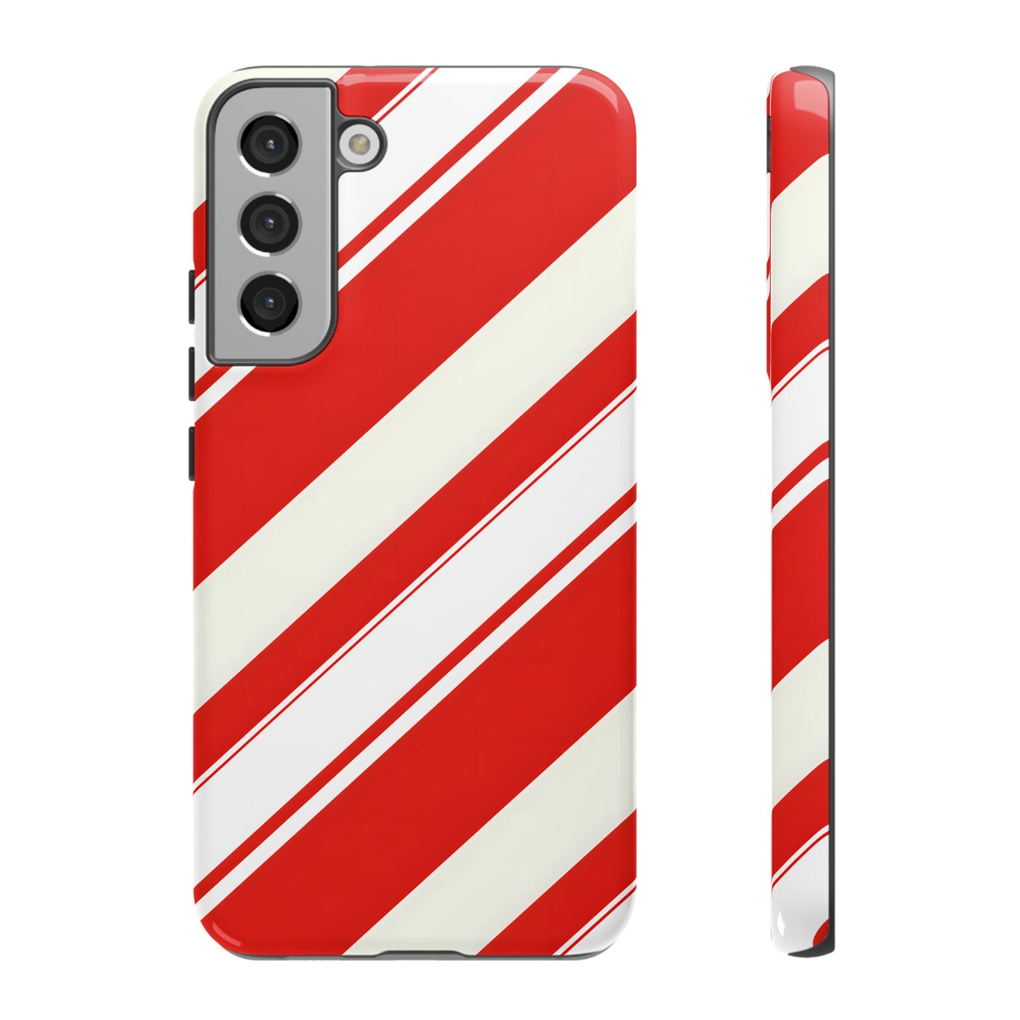 Crimson Holiday Stripes – Tough Glossy Samsung Galaxy Case