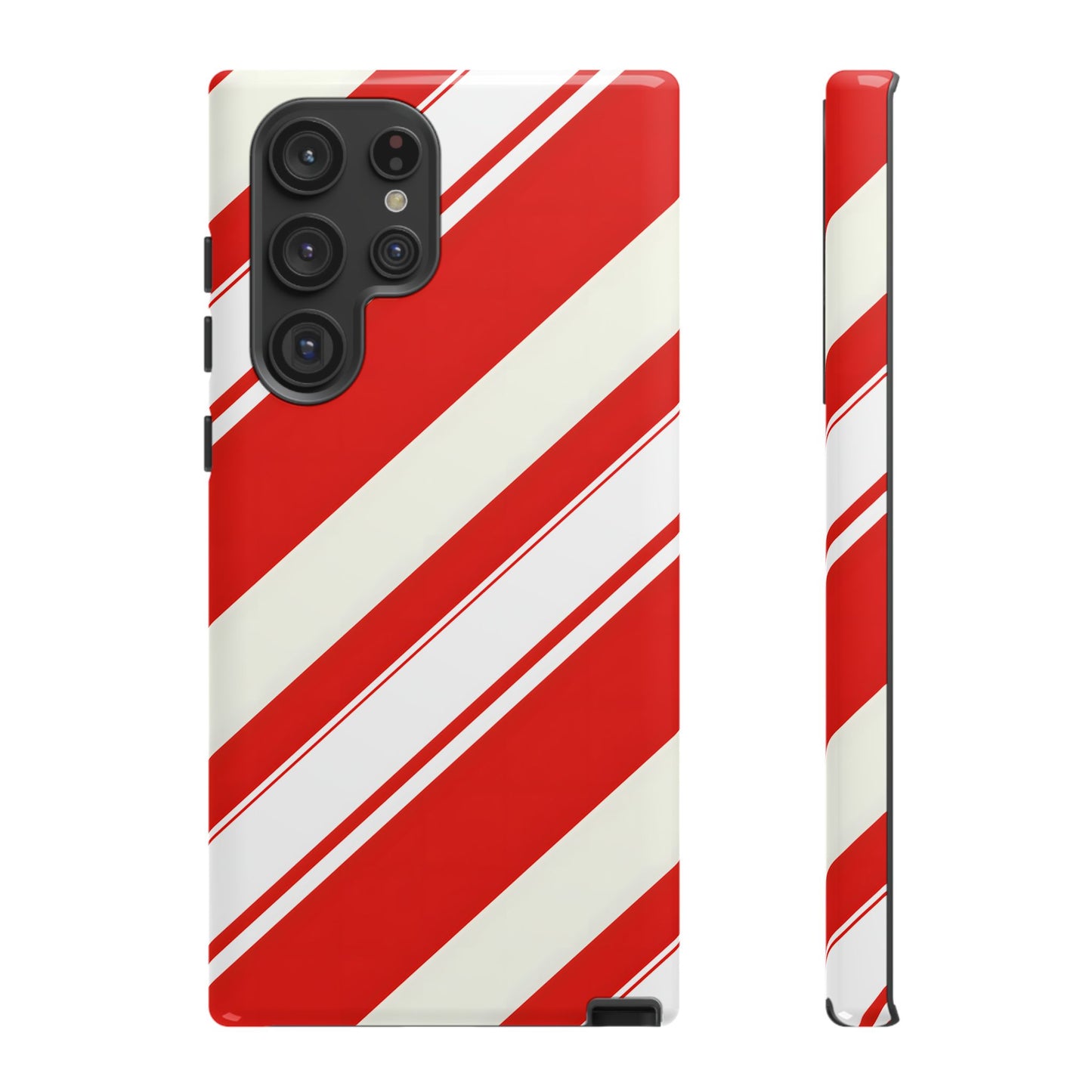 Crimson Holiday Stripes – Tough Glossy Samsung Galaxy Case