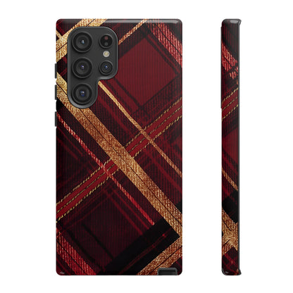 Crimson Luxe Plaid – Tough Glossy Samsung Galaxy Case
