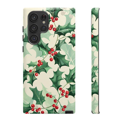 Winter Holly Charm – Tough Glossy Samsung Galaxy Case