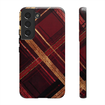 Crimson Luxe Plaid – Tough Glossy Samsung Galaxy Case