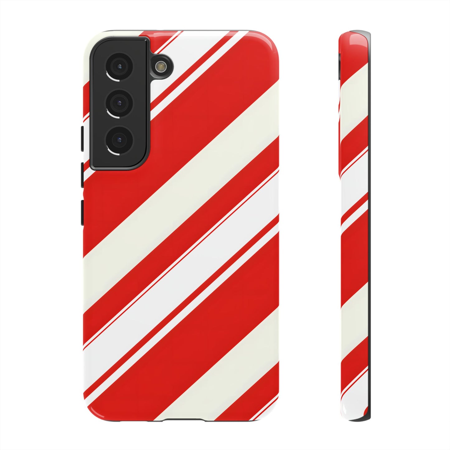 Crimson Holiday Stripes – Tough Glossy Samsung Galaxy Case
