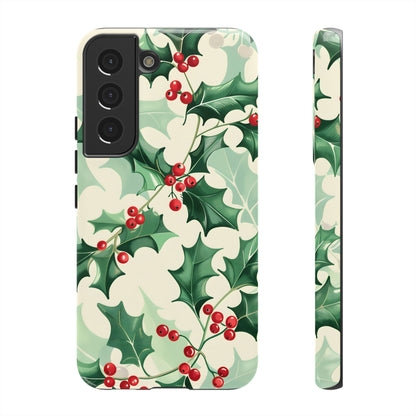 Winter Holly Charm – Tough Glossy Samsung Galaxy Case