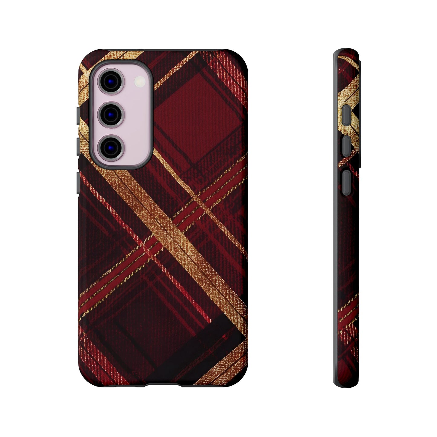 Crimson Luxe Plaid – Tough Glossy Samsung Galaxy Case
