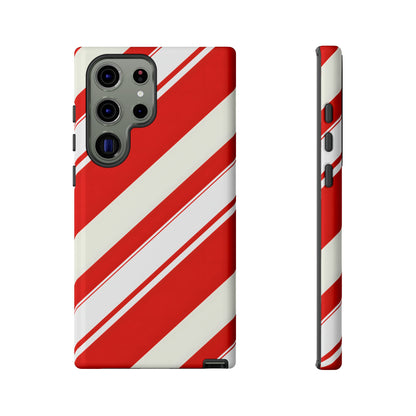 Crimson Holiday Stripes – Tough Glossy Samsung Galaxy Case