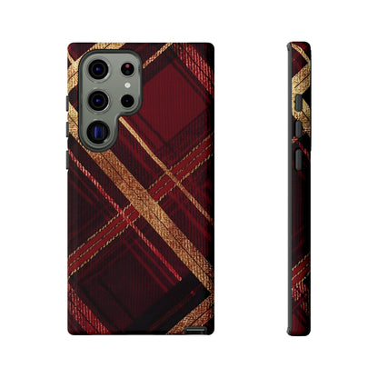 Crimson Luxe Plaid – Tough Glossy Samsung Galaxy Case