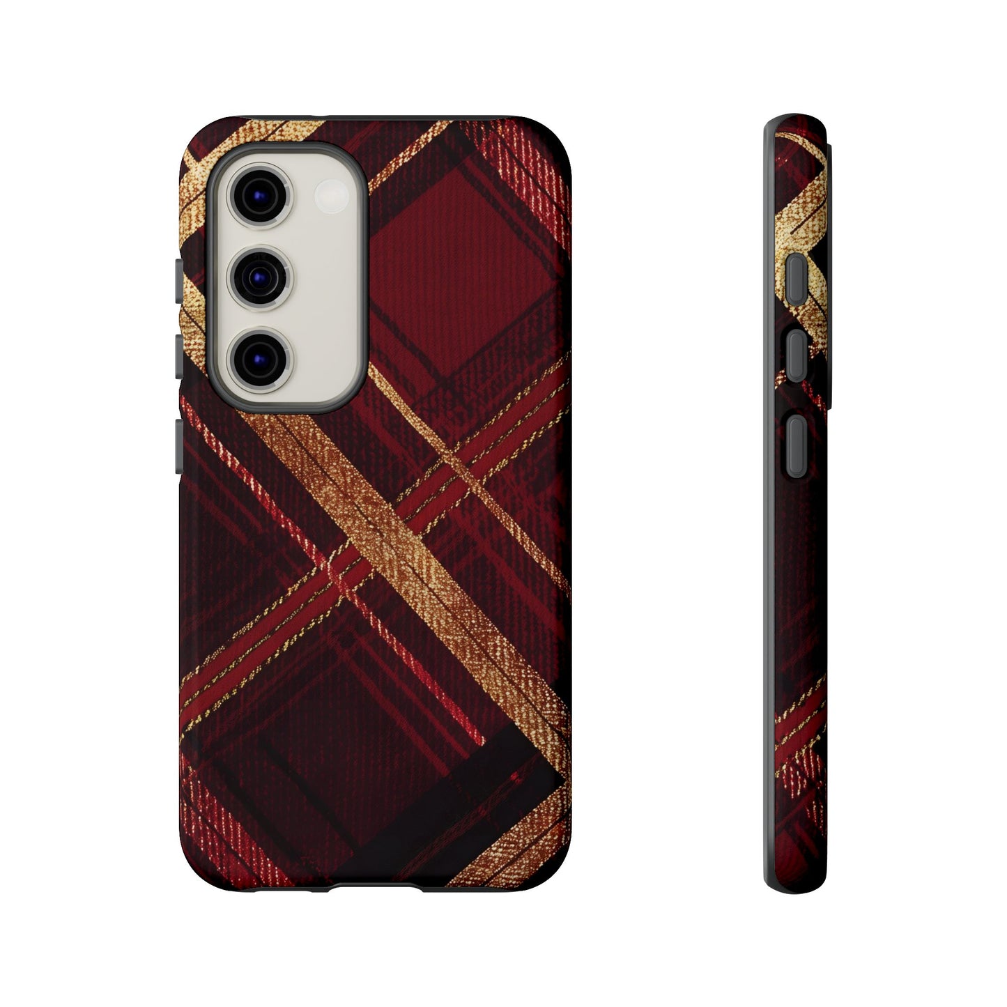 Crimson Luxe Plaid – Tough Glossy Samsung Galaxy Case