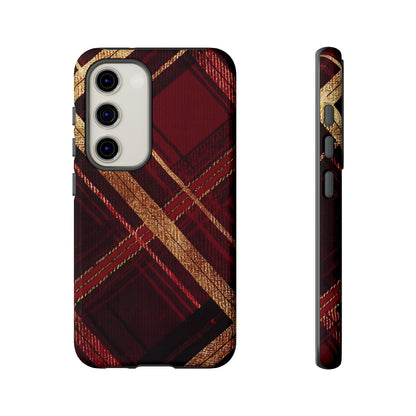 Crimson Luxe Plaid – Tough Glossy Samsung Galaxy Case