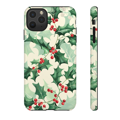 Winter Holly Charm – Tough Glossy iPhone Case
