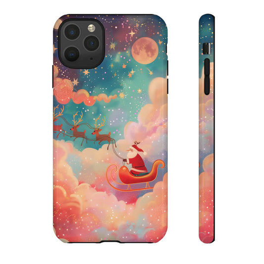 Starlit Santa Sky – Tough Glossy iPhone Case
