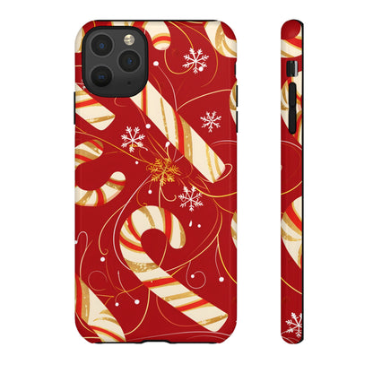 Golden Candy Cane Luxe – Tough Glossy iPhone Case
