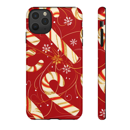 Golden Candy Cane Luxe – Tough Glossy iPhone Case