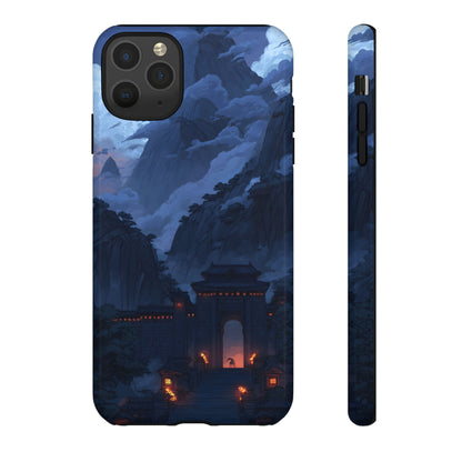 🌲 Mountain Fortress – Tough Glossy iPhone Case