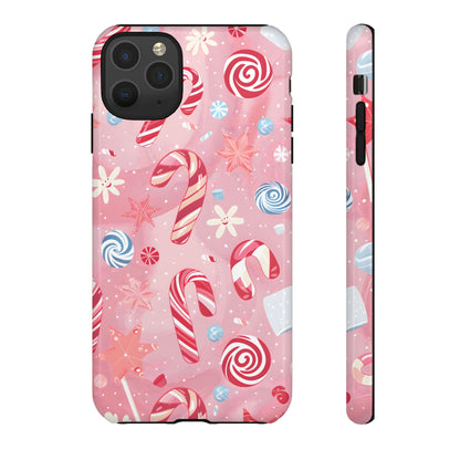 Candy Cane Swirl – Tough Glossy iPhone Case