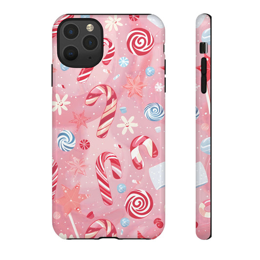 Candy Cane Swirl – Tough Glossy iPhone Case