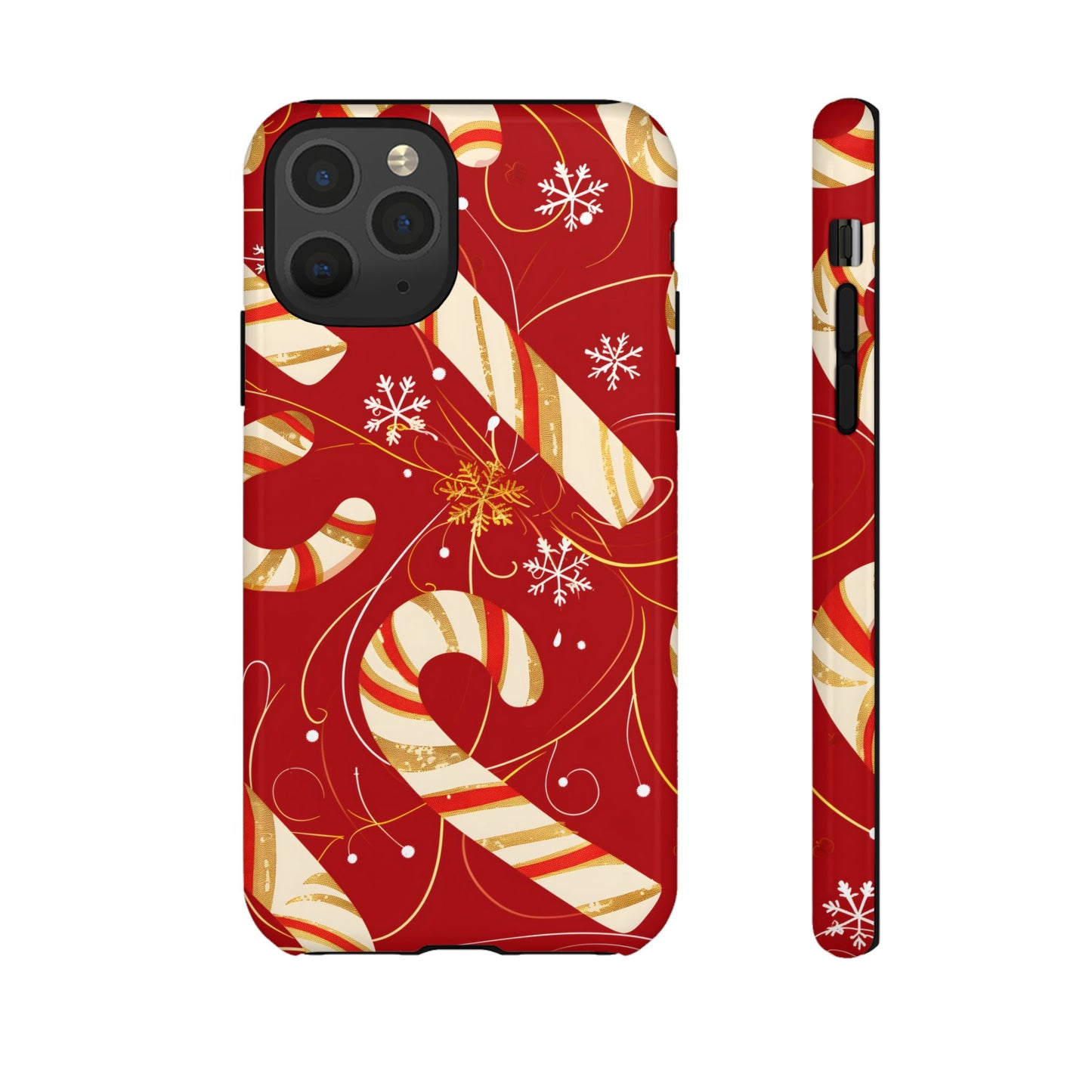 Golden Candy Cane Luxe – Tough Glossy iPhone Case