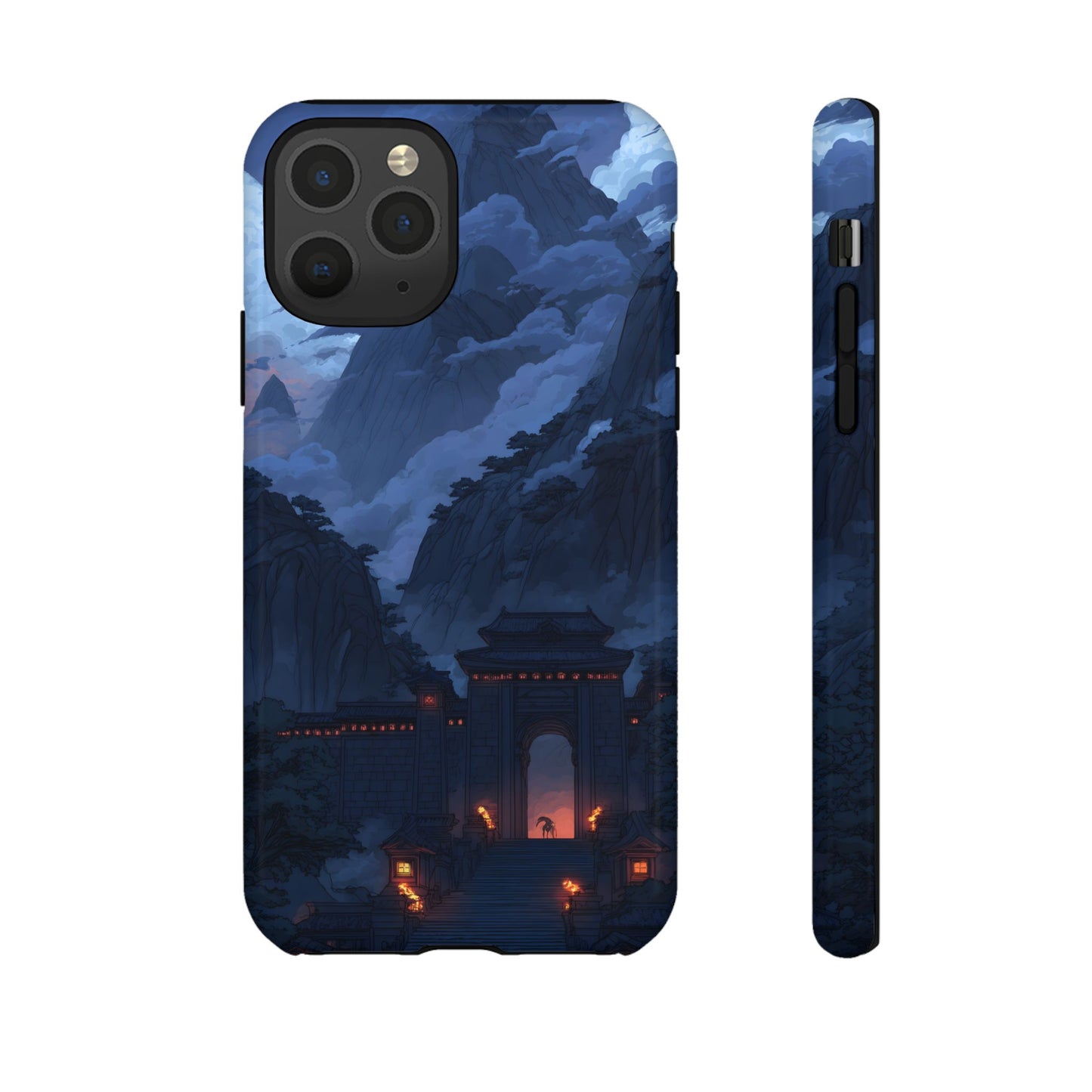 🌲 Mountain Fortress – Tough Glossy iPhone Case