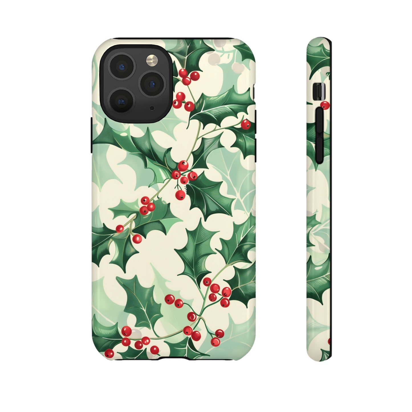 Winter Holly Charm – Tough Glossy iPhone Case